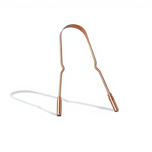 Limpiador de lengua de cobre puro de primera calidad para el cuidado bucal diario, higiene del aliento fresco y rutina eficaz de limpieza de la lengua - Product Image 1