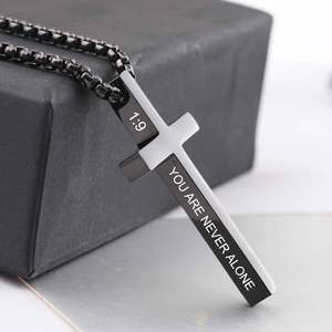 Collar Minimalista de Cruz de Acero Inoxidable de 45 mm, Unisex, para Uso Diario, Colgante Geométrico, Joyería Fina - Product Image 4