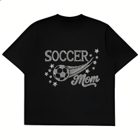 Nouveau design de transfert thermocollant personnalisé en usine pour maman de footballeuse, avec strass, pour T-shirt