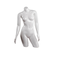 Maniquí de Exhibición para Tienda de Ropa Interior, Blanco Brillante, Femenino, Medio Cuerpo, para Sujetador, Bragas y Traje de Baño