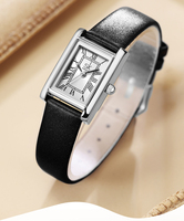 Jam Tangan Wanita Kelas Atas dengan Tali Kulit Asli Retro, Tahan Air, Serbaguna untuk Pelajar, Jam Tangan Quartz.