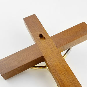 صليب خشبي يدوي الصنع فاخر مطلي بالذهب، صليب يسوع، ديكور منزلي ديني، هدية للكنيسة المسيحية، تصميم جديد - Product Image 5