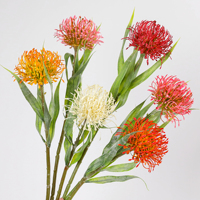 Fleur artificielle de Leucospermum à tige unique de 52 cm, en soie, toucher réel, fleur exotique de Protea pour la décoration de la maison et de mariage, vente en gros