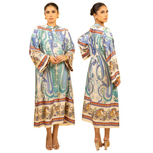 2025 nouveautés Caftan Marocain Vintage imprimé <span class=keywords><strong>baroque</strong></span> à manches longues vêtements islamiques amples Abaya robes musulmanes - Product Image 3