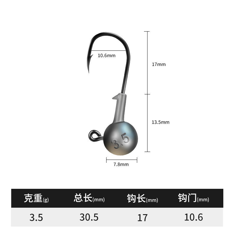 ตะขอหัวตะกั่วแบบร่องเลือด [25 ชิ้น] 3.5g