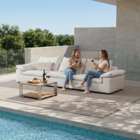 Canapé d'angle rectangulaire moderne Chesterfield italien minimaliste en tissu, amovible et lavable, trois places, pour appartement et salon
