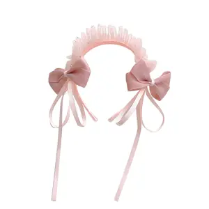 Lolita girl accessories kids sweet baby headband Korean princess with two bowknots Headband for kids