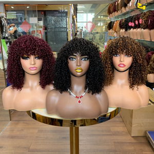Perruques Bob à frange en boucles pixie de 14 pouces, super double trame, vente en gros, perruques en cheveux humains vierges, fournisseurs de perruques - Product Image 1