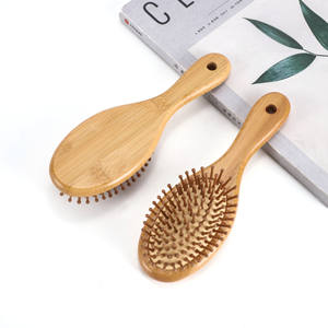 หวีไม้สำหรับนวดผม ทรงรี ด้ามไม้ไผ่ แปรงดูแลหนังศีรษะ - Product Image 5