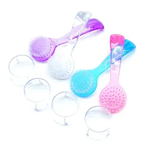 New Plastic Nail Brush Soft Remove <b>Dust</b> Make Up Washing Brushes <b>Dust</b> Round Head <b>Powder</b> Clean With Cap Pedicure - Product Image 2