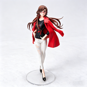 Elegante Figura de Anime de Maestra Atractiva, Personaje Femenino con <span class=keywords><strong>Gafas</strong></span>, Adorno Decorativo para Habitación con Estética Moderna - Product Image 3