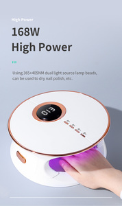 Lampe à ongles intelligente 168W, 42 perles, 4 minuteries, éclairage à 180 degrés, <span class=keywords><strong>base</strong></span> amovible pour salon de manucure - Product Image 4