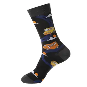Meias com estampa 3D digital personalizada para homens, meias com batatas fritas, meias unissex estampadas por sublimação, desenho personalizado