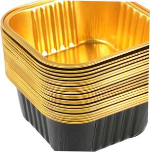 High Grade Microwavable Eco-Friendly Disposable Take Away Square Pudding Dessert Cake Aluminium <b>Foil</b> Cups 300ml Bakery Use - Product Image 4