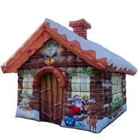 Cabane gonflable personnalisée du Père Noël, tente de Noël gonflable durable en Oxford/PVC pour enfants, idéale pour la rencontre avec le Père Noël et la cabine photo