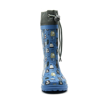 Bottes de pluie en caoutchouc naturel pour garçons, imprimé monstre, col à cordon, imperméables, antidérapantes, bottes Wellington pour enfants, support OEM ODM