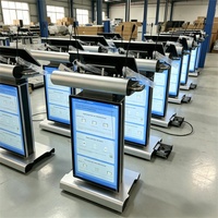 All in One Digital Podium Built Computer Touch Screen Smart Lectern Multimedia Teaching Podium University Conference Metal