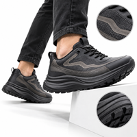 Baskets légères pour hommes avec coutures ondulées, empeigne en maille respirante, semelle extérieure antidérapante à crampons, chaussures décontractées épaisses pour hommes