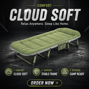 Cama Plegable Portátil de Metal Verde Oscuro para Exteriores, Ideal para Piscina, Venta al Por Mayor - Product Image 1