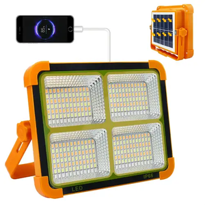 Reflector LED portátil con energía solar, luz de trabajo recargable para exteriores, linterna de emergencia para camping, lámpara solar de mano - Product Image 1