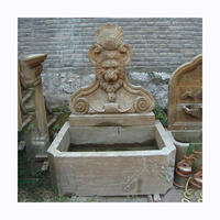 Fontaine murale en granit, pierre calcaire et marbre de style moderne, sculpture d'animaux, statue de poisson, sculpture de tête de lion, pour jardin extérieur, hôtel