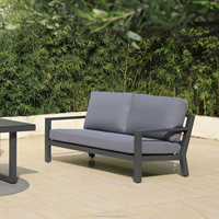 Ensemble de canapé 2 places en aluminium OSMEN Dubbo, 4 pièces, table basse, design moderne, résistant aux intempéries pour jardin, terrasse