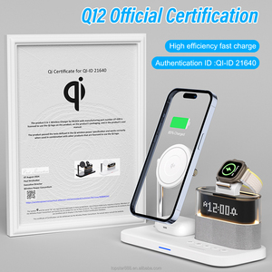 5 trong 1 sạc không dây với đồng hồ báo thức đầu giường ánh sáng ban đêm đầu giường từ Trạm Sạc với kỹ thuật số Đồng hồ báo thức - Product Image 2