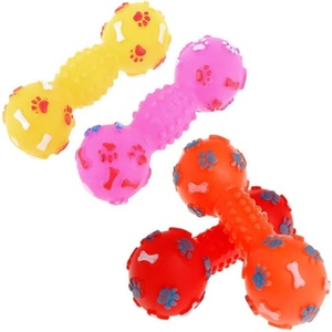 Jouets à mâcher pour chien en caoutchouc coloré avec fonction couineuse pour jouer en intérieur - Product Image 1