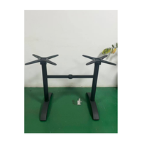 Table d'extérieur à double pied avec base en métal et support croisé, base pliable en aluminium noir de 29 pouces de hauteur, table et chaise de restaurant commerciaux