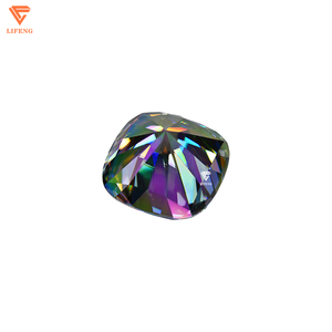Pietre preziose all'ingrosso pietra di diamante sciolto Moissanite <span class=keywords><strong>arcobaleno</strong></span> <span class=keywords><strong>verde</strong></span> D colore 5mm 6mm 7mm 8mm 9mm 10mm taglio cuscino Moissanite - Product Image 2
