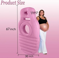 Oreiller de maternité gonflable pour femmes enceintes, en PVC floqué, taille M, soutien complet du corps, trous pour la tête et l'abdomen, portable