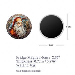 Aimant de réfrigérateur rond en céramique de Noël, impression UV, aimant de réfrigérateur personnalisé, aimant de réfrigérateur vierge en céramique pour sublimation - Product Image 3