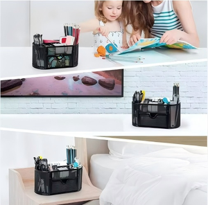 Groothandel Kantoorbenodigdheden Metalen Mesh Bureauset Met Schuiflade Tafel <span class=keywords><strong>Organizer</strong></span> Voor Werkplekken - Product Image 6