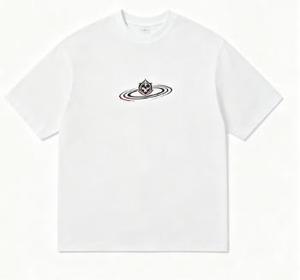 เสื้อยืดแขนสั้นสีดำสำหรับผู้ชาย พิมพ์ลายโลโก้สามตัวด้านหลัง คอกลม ผ้าฝ้ายเจอร์ซีย์ สไตล์ลำลอง - Product Image 2