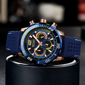 Nuevo reloj para hombre elegante esfera grande cronógrafo calendario impermeable deportes reloj de cuarzo - Product Image 3