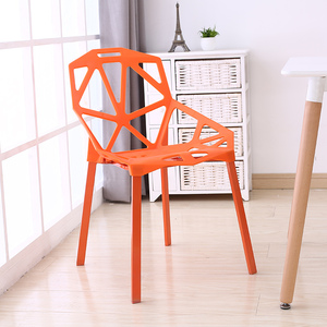 Cheap Price Wholesale <strong>Dining</strong> Room Furniture Geometric Hollow Minimalist Modern <strong>Orange</strong> Metal <strong>Dining</strong> <strong>Chairs</strong> - Product Image 2