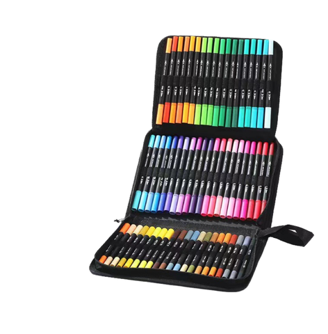 Smooth Writing Double Fine Markers with Quick-Dry Ink for Left and Right Hand Users