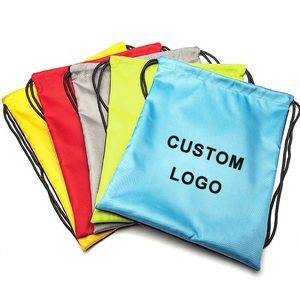 High Quality Custom 420D Polyester Nylon <b>Drawstring</b> <b>Backpack</b> Fashion Waterproof Gym Sport Cinch Sacks Logo Shopping Bags - Product Image 1