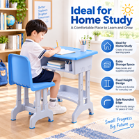 Ensemble bureau et chaise pour étudiant à hauteur fixe, mobilier scolaire, table d'étude avec panier à livres en métal et étagère de rangement pour salle de classe