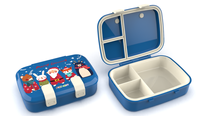 Boîte à lunch portable, mignonne, nouveau design, compatible micro-ondes, pour enfants, bento, salade, restes, anti-fuite, compatible lave-vaisselle, sans BPA, 3 compartiments