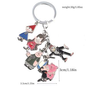 2 Nuovi Portachiavi in Metallo di Alta Qualità con Design Anime Gravity Falls Dipper <span class=keywords><strong>Mabel</strong></span> Waddles per Zaini - Product Image 2