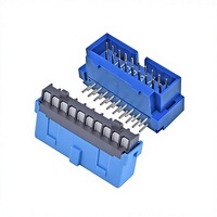 IDC 19핀 USB 3.0 와이어 본딩 암 헤드 180도 터미널 커넥터