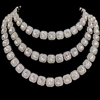 C025 Offre Spéciale 13mm Hip Hop plein verre strass carré collier mode or glacé cubain lien chaîne collier bijoux