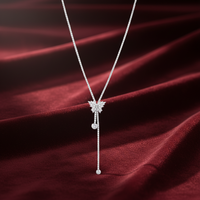 Collier Papillon Texturé Créatif pour Femme, Bijou Rétro Papillon de Dessin Animé, Collier de Mariage Tendance