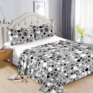 Ensemble de literie en coton 3 pièces, motif végétal, tissu doux, draps respirants - Product Image 4