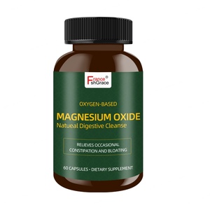 Étiquette personnalisée Magnésium 60 capsules Nettoyage intestinal Détox pour femmes et hommes Complément de magnésium - Product Image 1