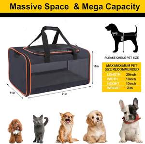 नरम-पक्षीय सांस लेने योग्य वाहक बैग के साथ बिल्ली वाहक बैग फैशन शैली पालतू आउटडोर यात्रा - Product Image 3