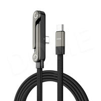 Cable Trenzado de Nailon PD de 240 W y 5 A con Soporte para Teléfono, Transferencia de Datos a 480 Mbps, Cargador Rápido para Portátil, Multiángulo, para iPhone, Jugadores de Videojuegos