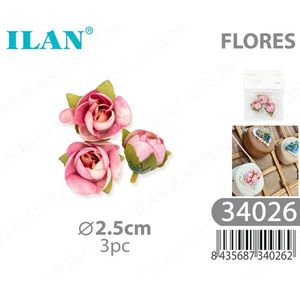 Rose Artificiali ILAN 2,5cm 3 Pezzi per Decorazioni Artigianali - Product Image 3