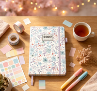 Agenda de luxe A5 2027, couverture premium durable, écriture fluide, idéal pour les accords professionnels et la planification quotidienne